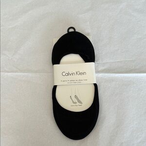 Calvin Klein Black Cotton No Show Liners